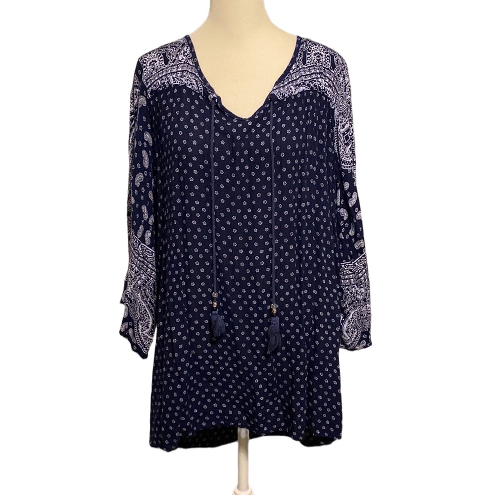 ANGIE boho gypsy casual top with tassels